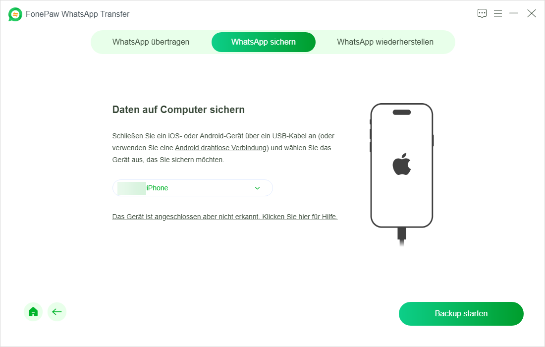 iPhone mit Computer verbinden WhatsApp Transfer