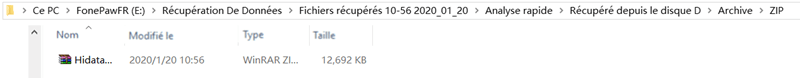 Récupérer des documents ZIP/RAR sur Windows