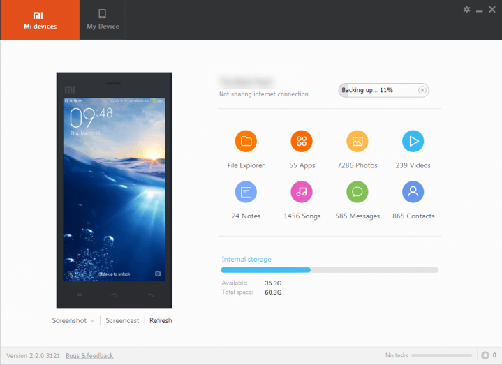 Xiaomi Backup mit Mi PC Suite