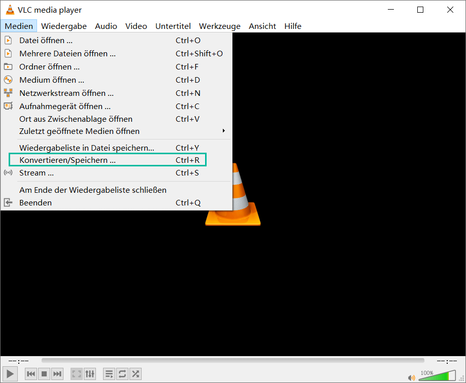 Konvertieren/Speichern VLC Player