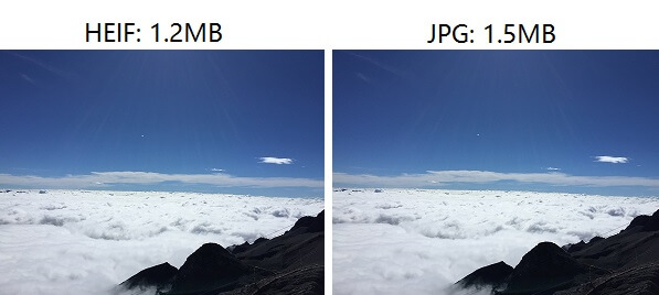 formato HEIF vs JPG