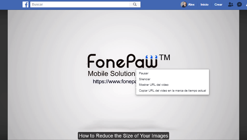 mostrar url de vídeo Facebook