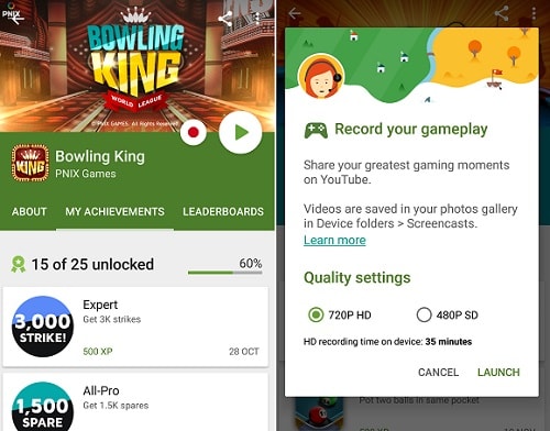 Record Videos with Google Play Games