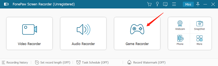 Select Game Recorder Mode FonePaw
