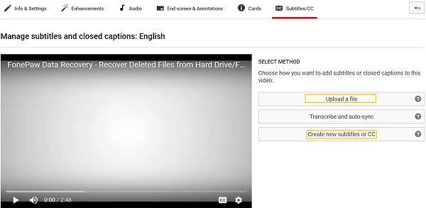 YouTube Subtitles Closed Captions Options