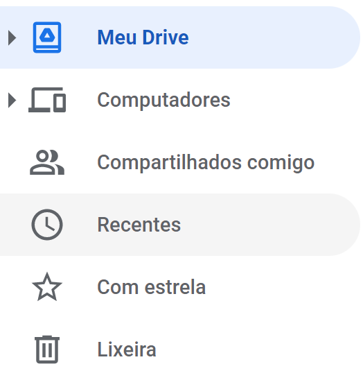Meu Drive no Google Drive
