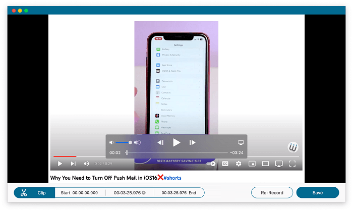 Preview and Save Recording on Mac