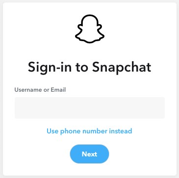 Se connecter au compte Snapchat sur PC