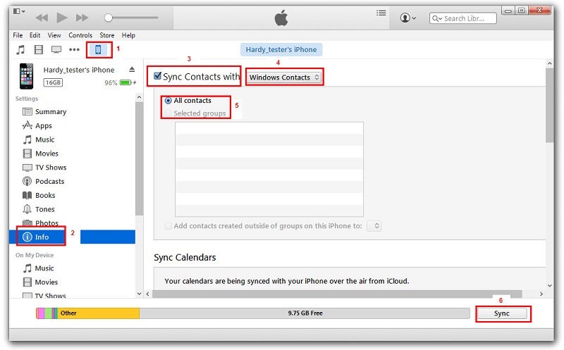 Transférer des contacts d'un iPhone vers un Android en utilisant iTunes