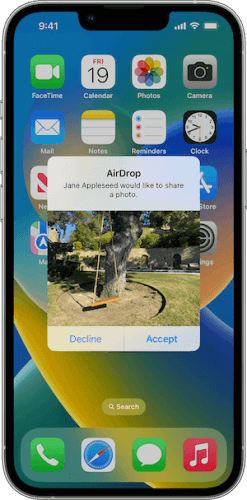 Accept Files from AirDrop