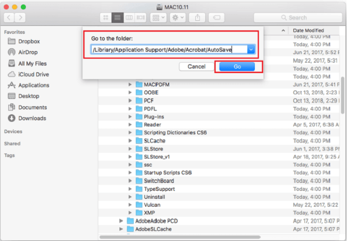 Recover PDF With Adobe AutoSave on Mac