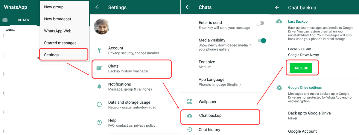 Back Up WhatsApp Data on Android with Google Drive