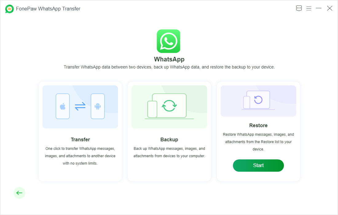 Choose WhatsApp Restore