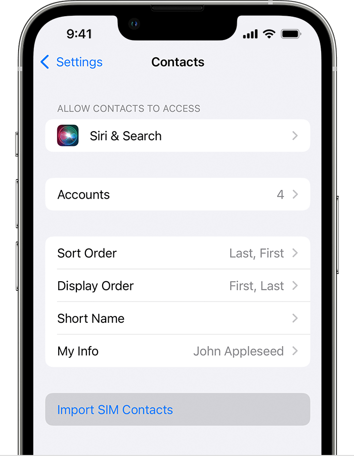 Click SIM Contacts to import Contacts from SIM to iPhone