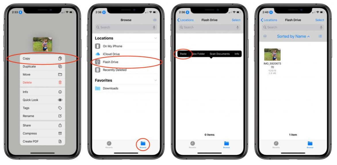 Copy Photos from iPhone to Flash Drive