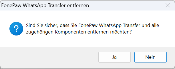 Die Deinstallation bestätigen