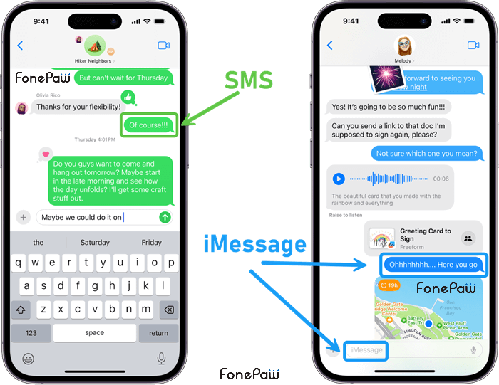 Distinguish SMS and iMessage