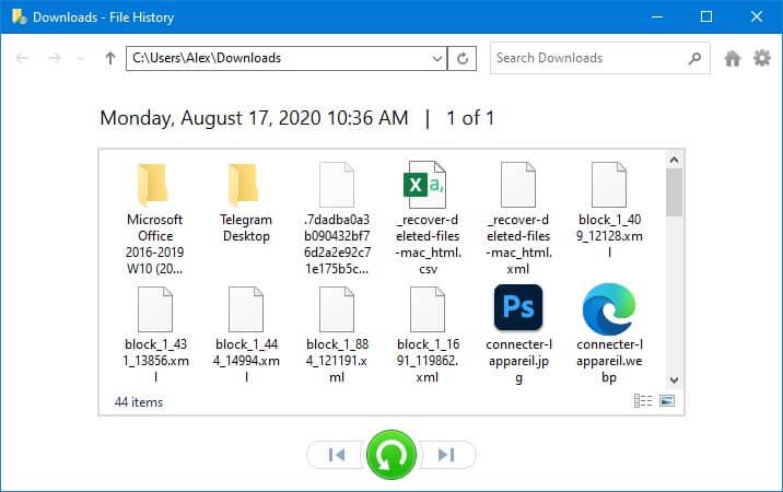 Festplatte wiederherstellen mit File History