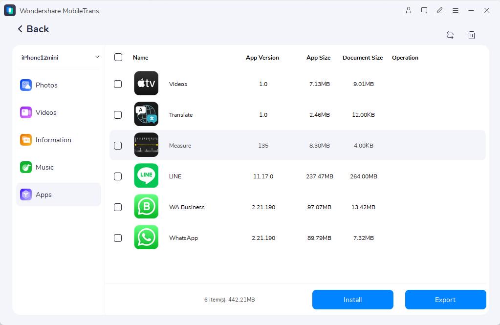 Select File Type To Transfer