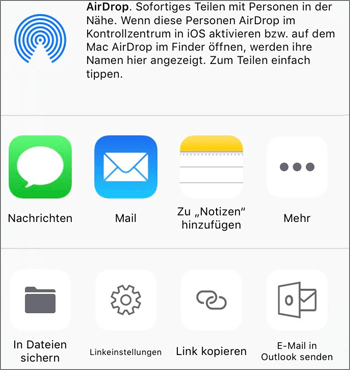 Foto speichern auf iOS mit OneDrive