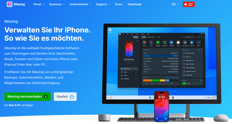 iMazing iPhone-, iPad- & iPod-Manager für Mac & PC