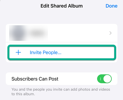 Invite People to Join Shared Album