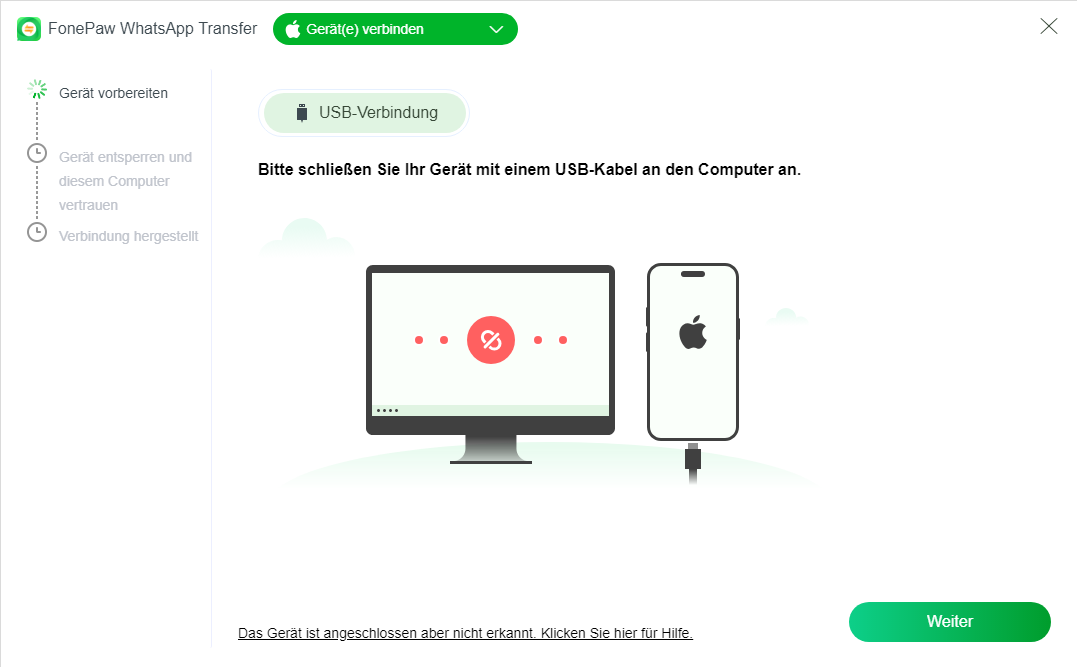 iOS-Geräts mit Computer verbinden