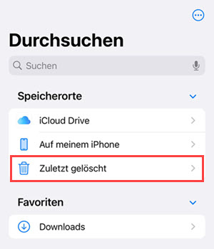 iPhone Daten aus „Zuletzt gelöscht“ retten
