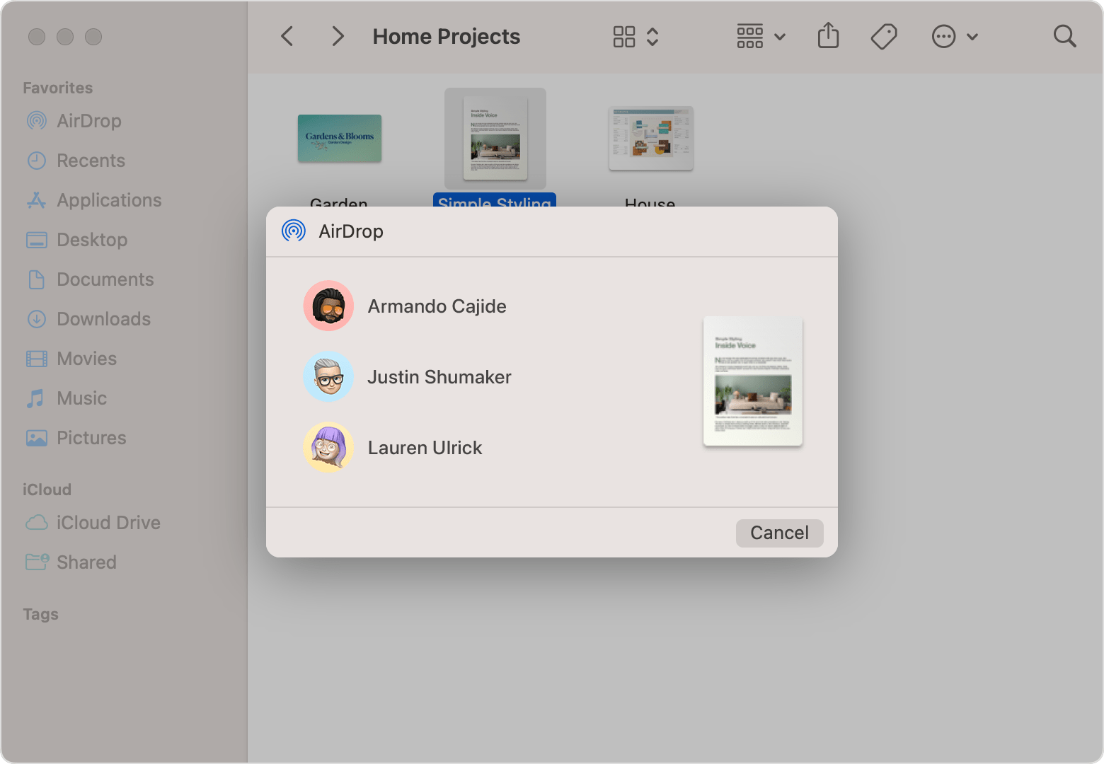 AirDrop Files from Mac