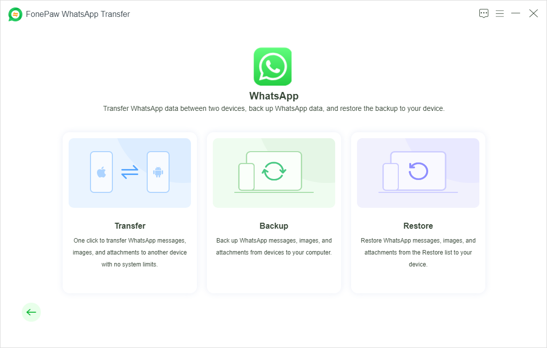 FonePaw WhatsApp Transfer Homepage