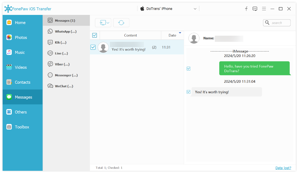 Preview and Choose Messages to Export