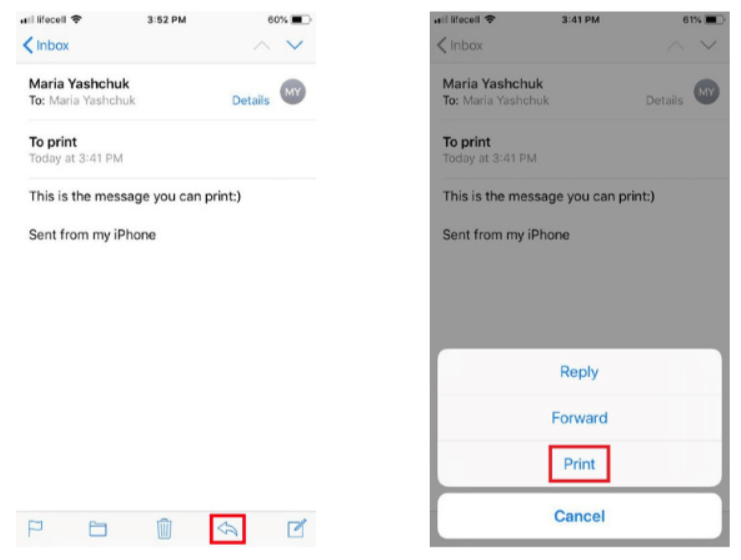 Print Text Messages from iPhone Through Forward Method
