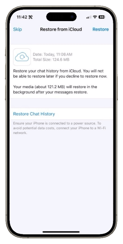 Restore Chat History from iCloud