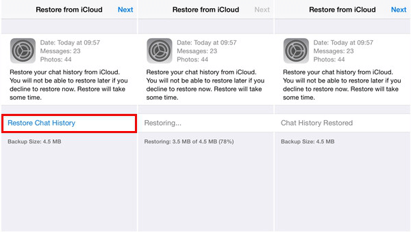 Restore WhatsApp Chat History from iCloud