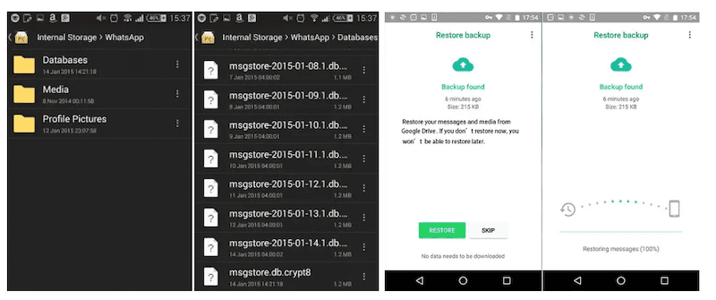 Restore WhatsApp Chats from Local Backup