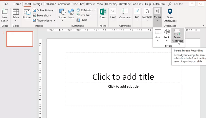 Screen Recording on Win 10 Powerpoint