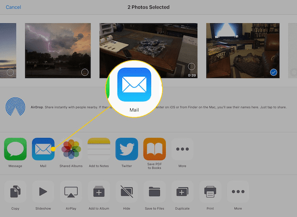 Send Photos from iPad to iPad via Email