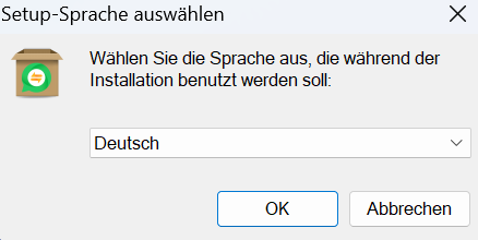 Setup Sprache auswählen