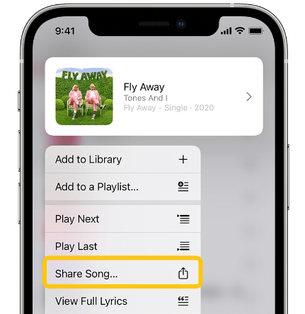 Share Music on iPhone with AirDrop
