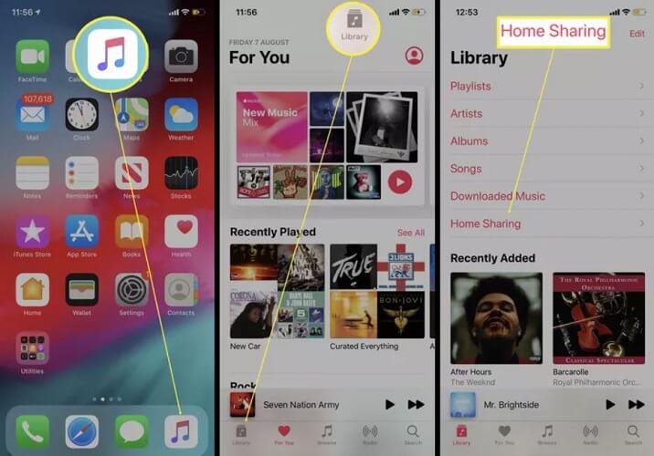 Transfer Music from iPhone to iPhone Using Home Sharing